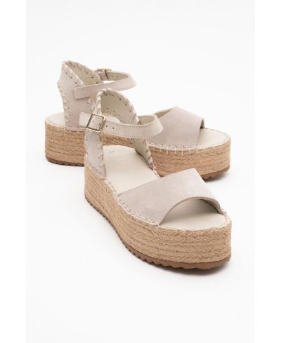 Beige suede leather