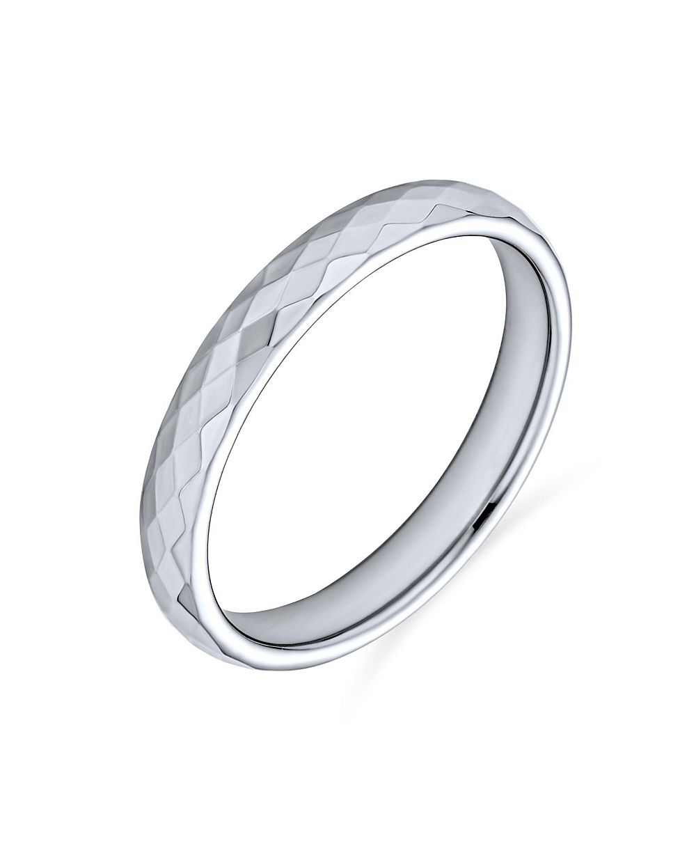Bling Jewelry Multi Faceted Diamond-Cut Band Rings Titanium Comfort Fit 3MM