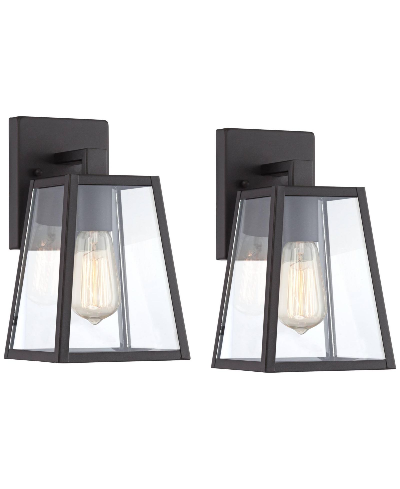Набор уличных настенных светильников John Timberland Arrington Mystic Black 10 3/4" Clear Glass