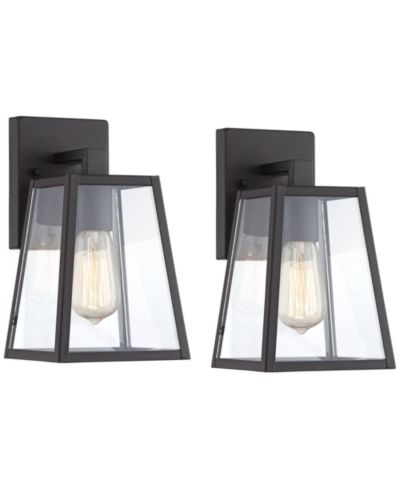 Набор уличных настенных светильников John Timberland Arrington Mystic Black 10 3/4" Clear Glass