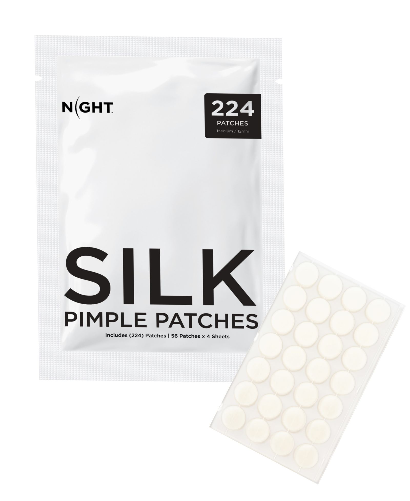 NIGHT Гидроколлоидные ночные патчи от прыщей - 224 шт, Mega Pack, Silk-Backed