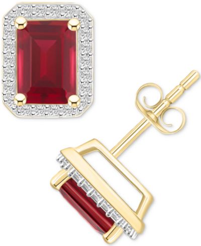 Серьги-гвоздики с розовым сапфиром и полированным маркизом 17" (20 ct. t.w.) в 10k Yellow Gold