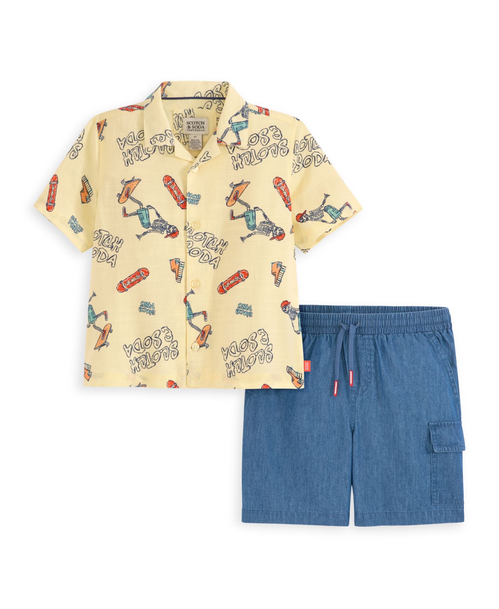 SCOTCH & SODA комплект из 2 предметов: тканая рубашка и шорты для маленьких мальчиков