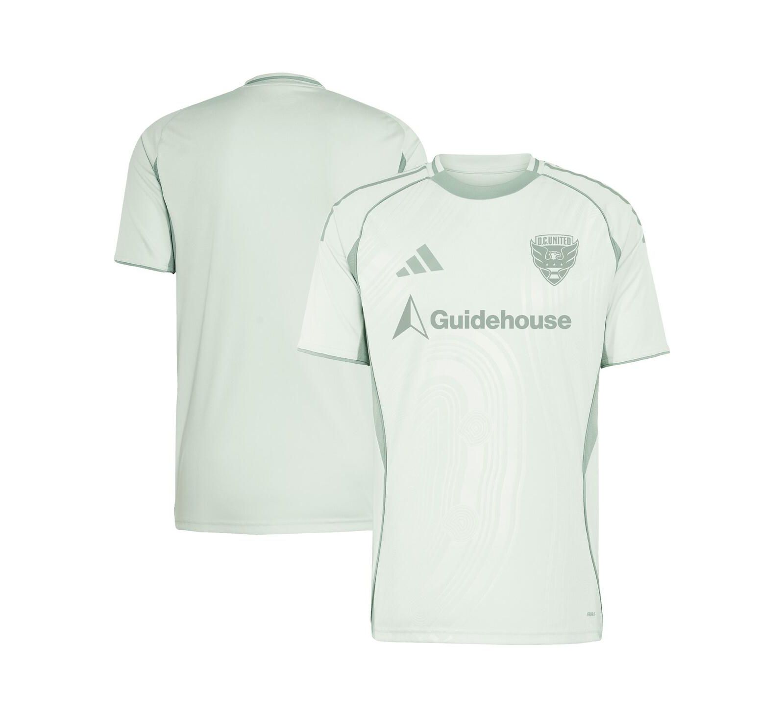Мужская джерси Adidas D.C. United 2025 One Planet Pre-Match светло-зеленого цвета