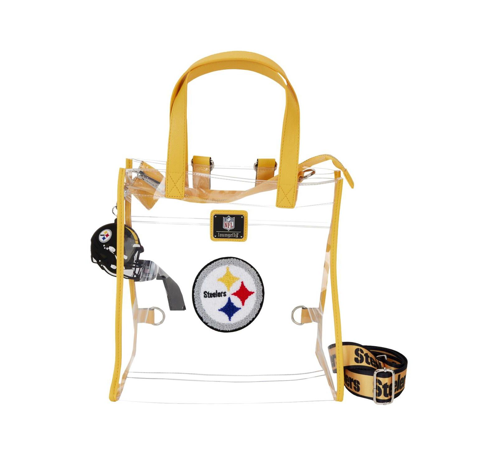 Loungefly Pittsburgh Steelers Clear Convertible Backpack Tote Bag
