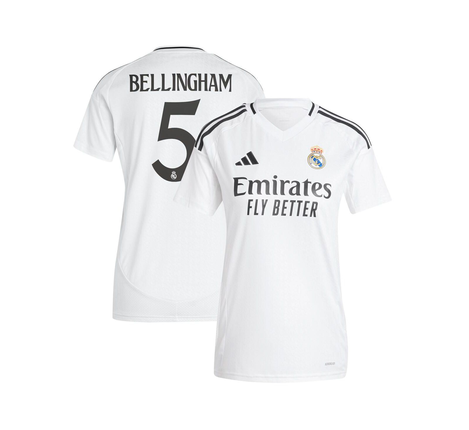 Женская джерси Adidas Jude Bellingham White Real Madrid 2024/25 Home Replica Player
