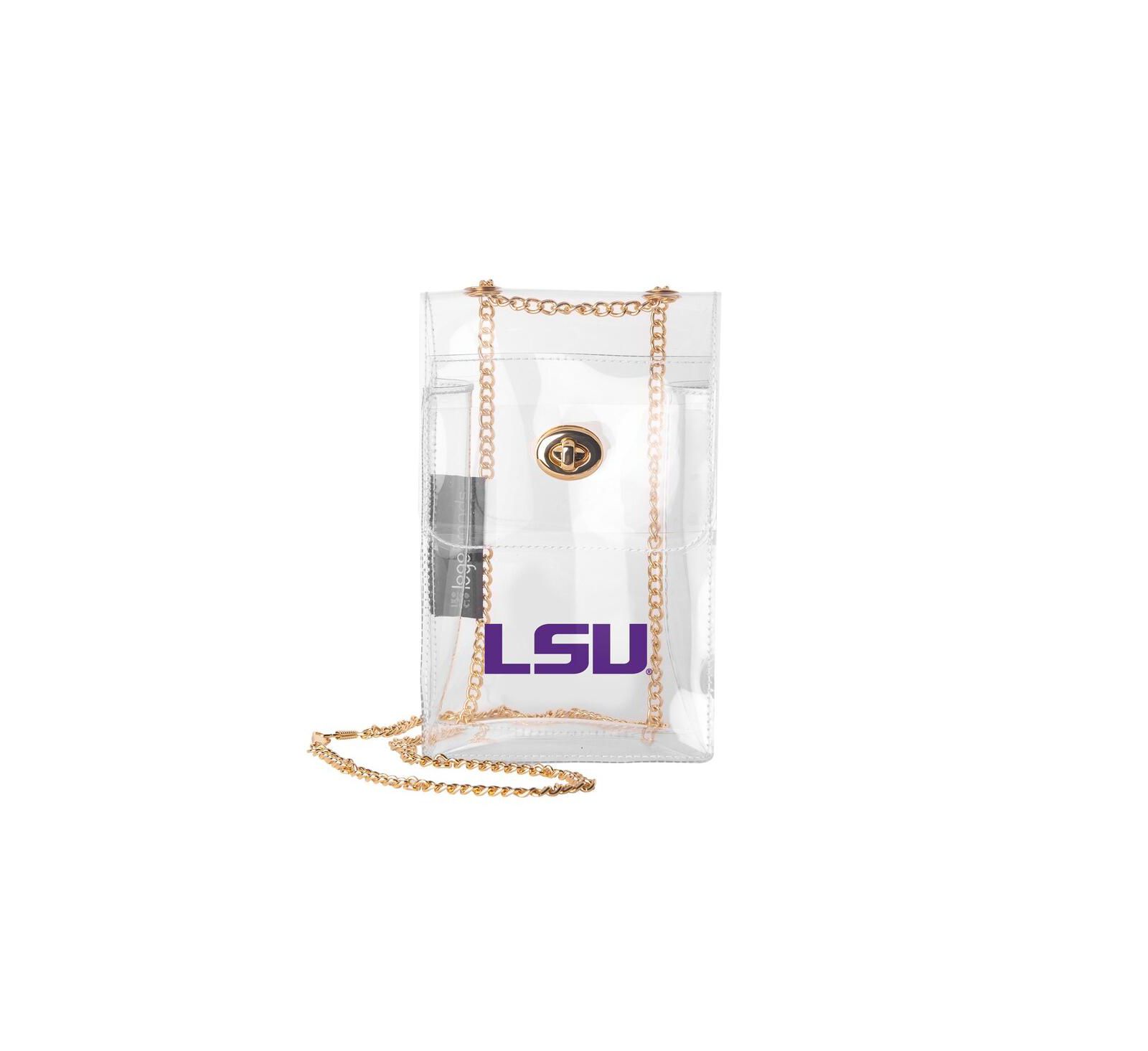 Logo Brands LSU Tigers Clear Essential Crossbody Purse