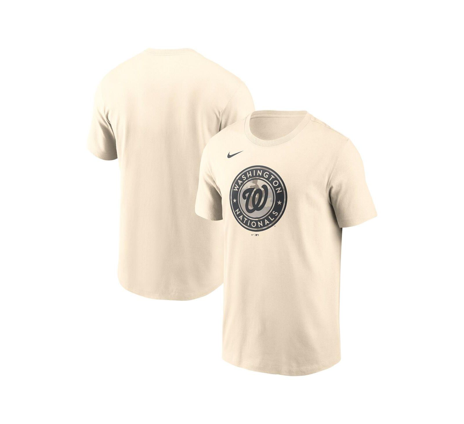 Nike Men's Cream Washington Nationals Camo Logo T-Shirt