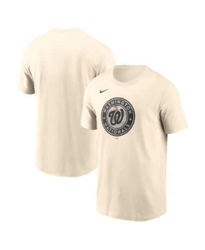 Мужская футболка Nike Washington Nationals Camo Logo кремового цвета