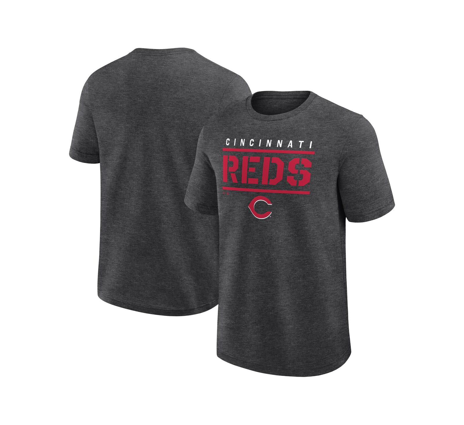 Мужская футболка Fanatics Heather Charcoal Cincinnati Reds Top Notch