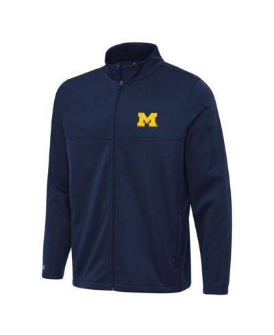 Antigua Men's Navy Michigan Wolverines Links 2 Full-Zip Golf Jacket