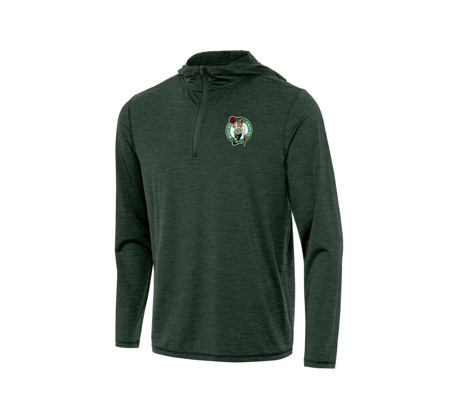 Antigua Мужское худи на молнии Hunter Green Boston Celtics Tidy Quarter-Zip