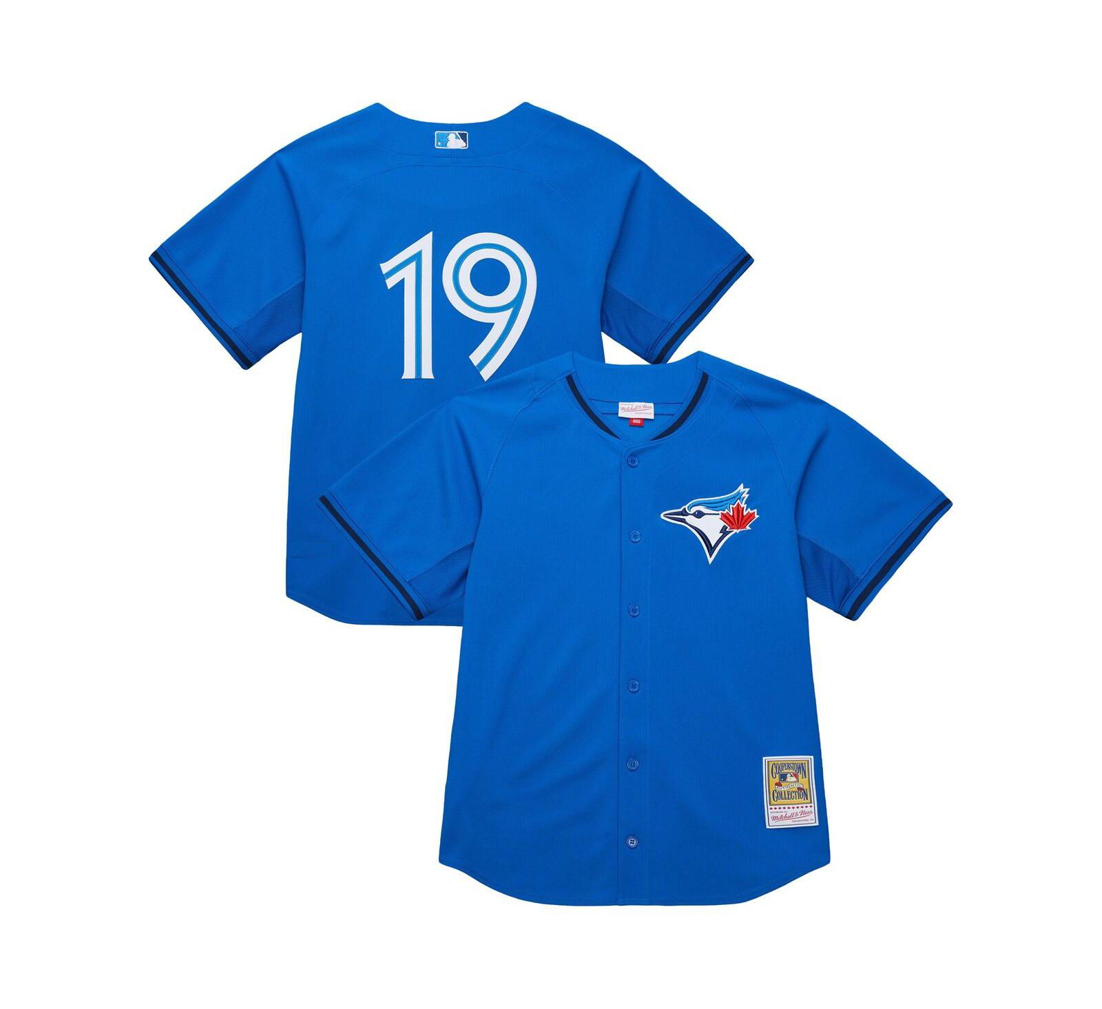 Мужская джерси Mitchell & Ness Jose Bautista Blue Toronto Blue Jays Authentic Batting Practice