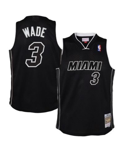Детская джерси Mitchell & Ness Dwyane Wade Black Miami Heat 2011/12 Hardwood Classics Swingman Alternate