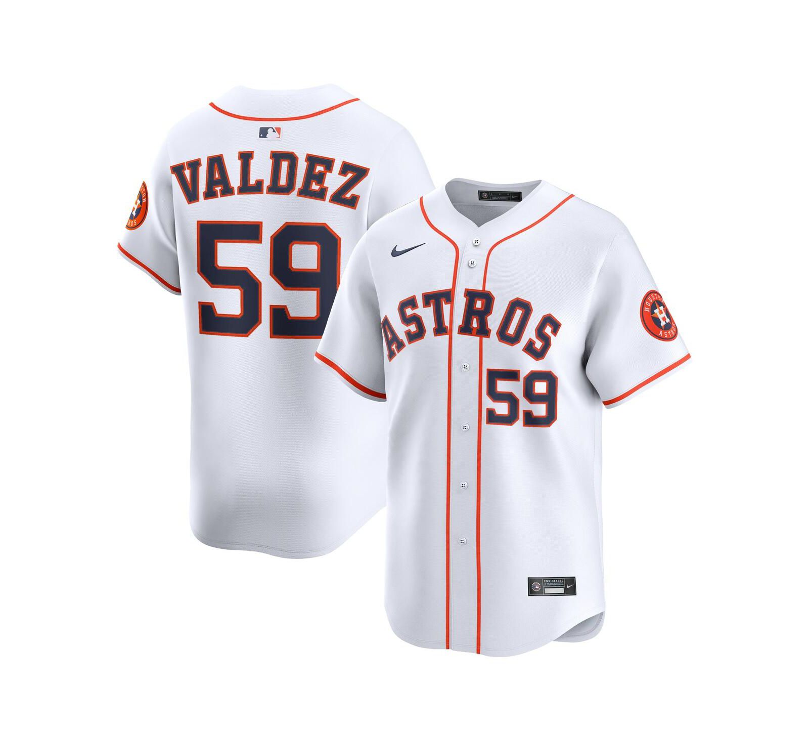 Мужская джерси Nike Framber Valdez White Houston Astros Home Limited Player