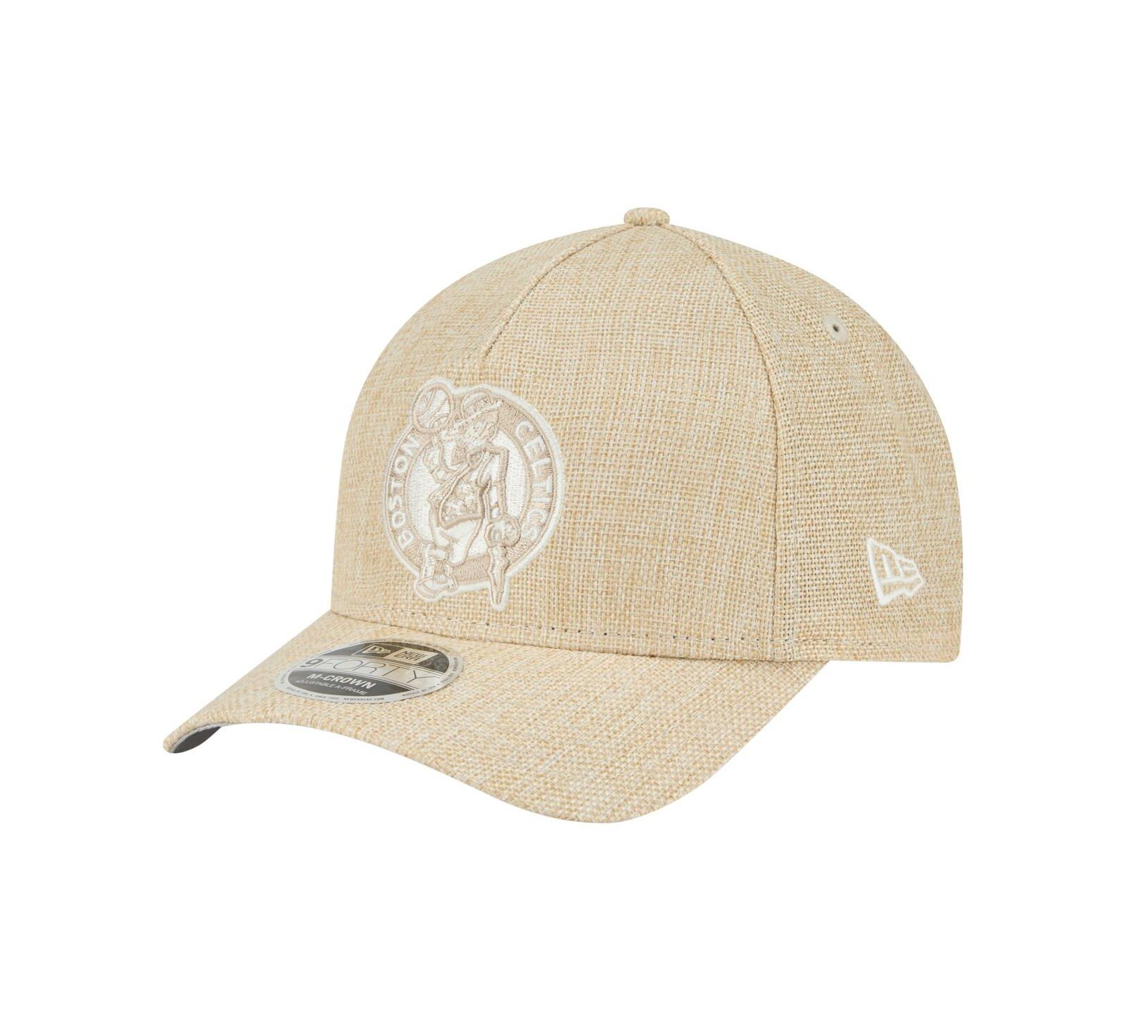 Мужская бейсболка New Era Tan Boston Celtics Injection Woven A-Frame 9FORTY
