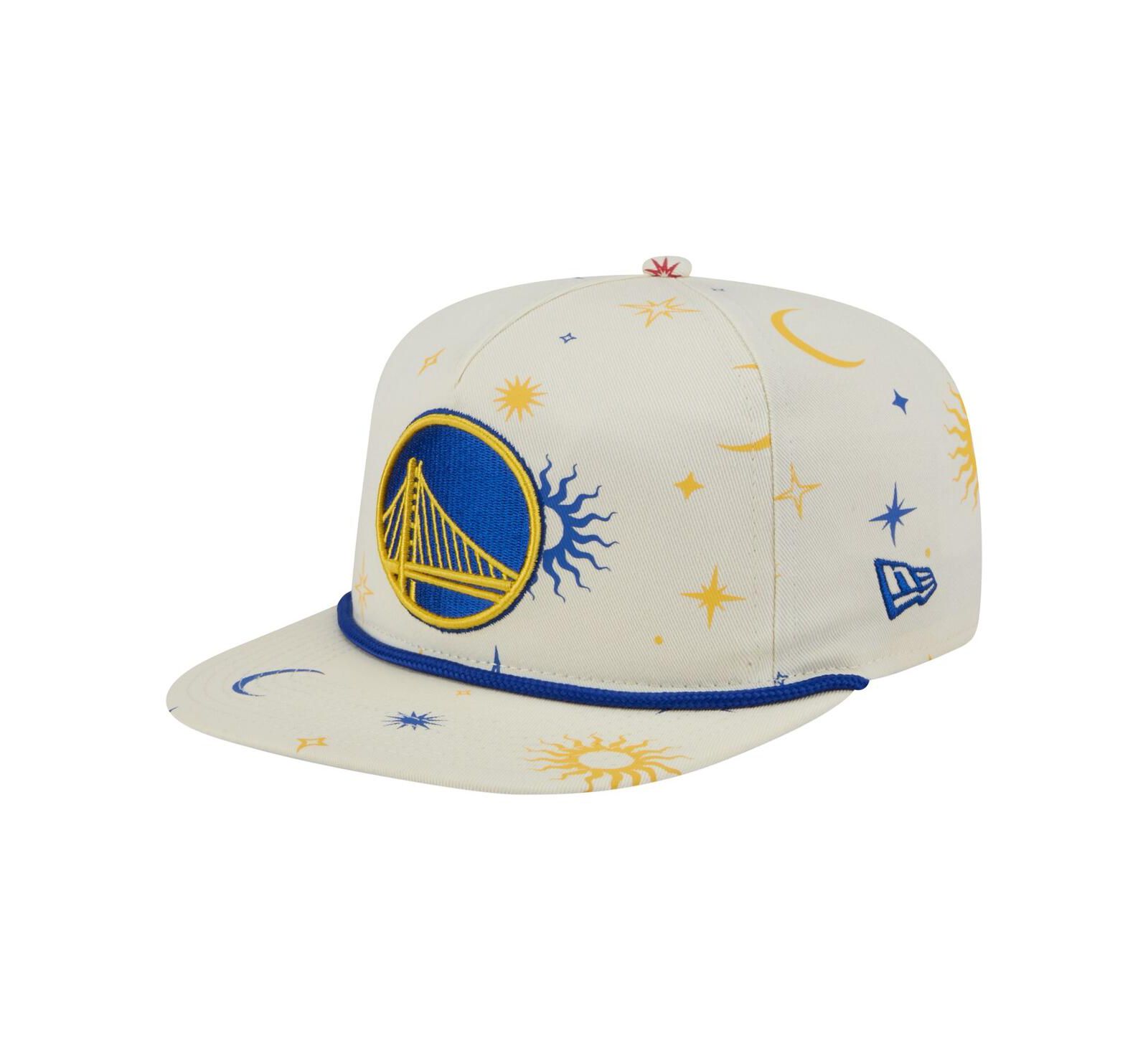 Мужская кепка New Era Cream Golden State Warriors Lunar Golfer Snapback
