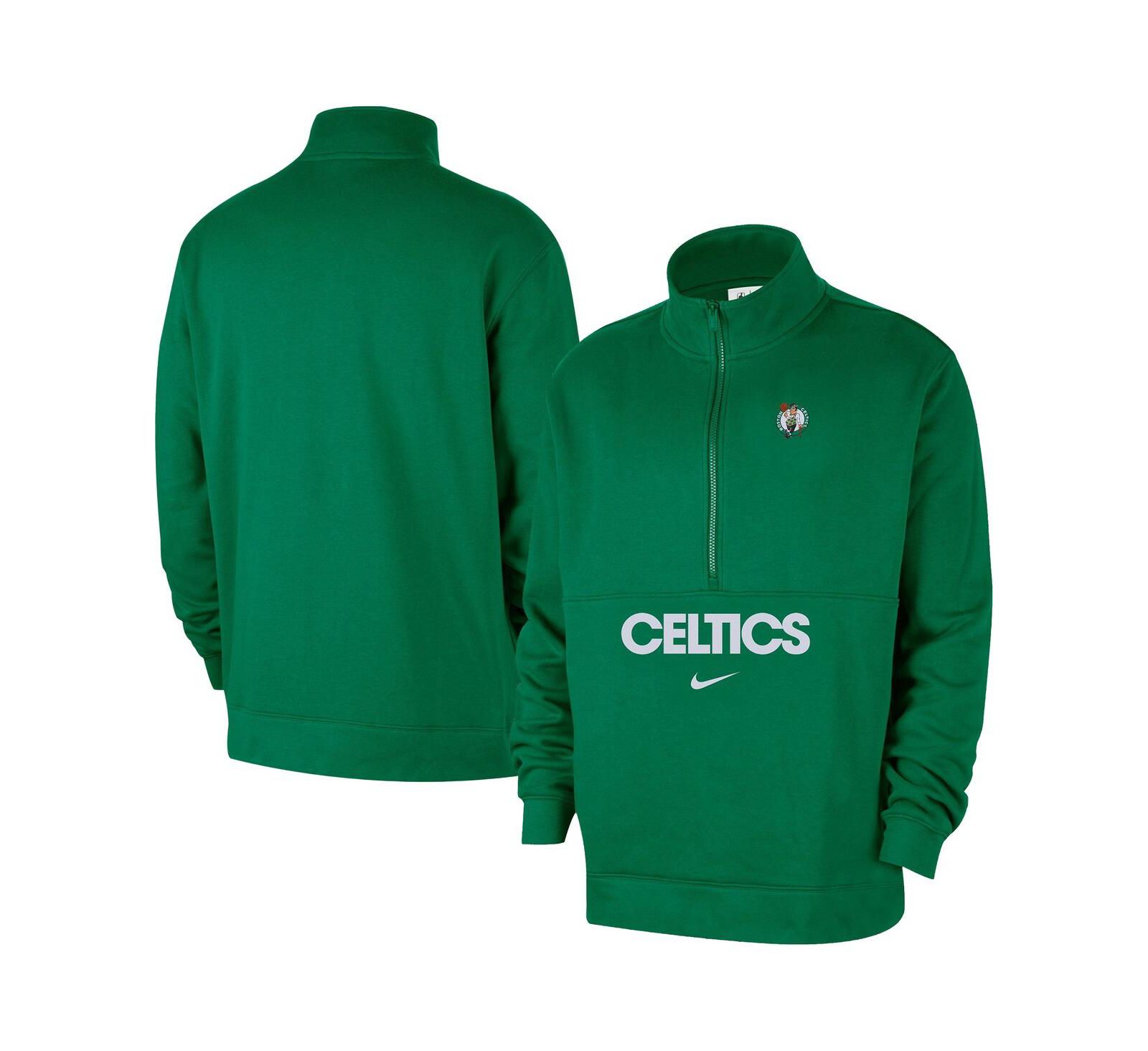 Мужское худи Nike Kelly Green Boston Celtics Courtside Club с полумолнией