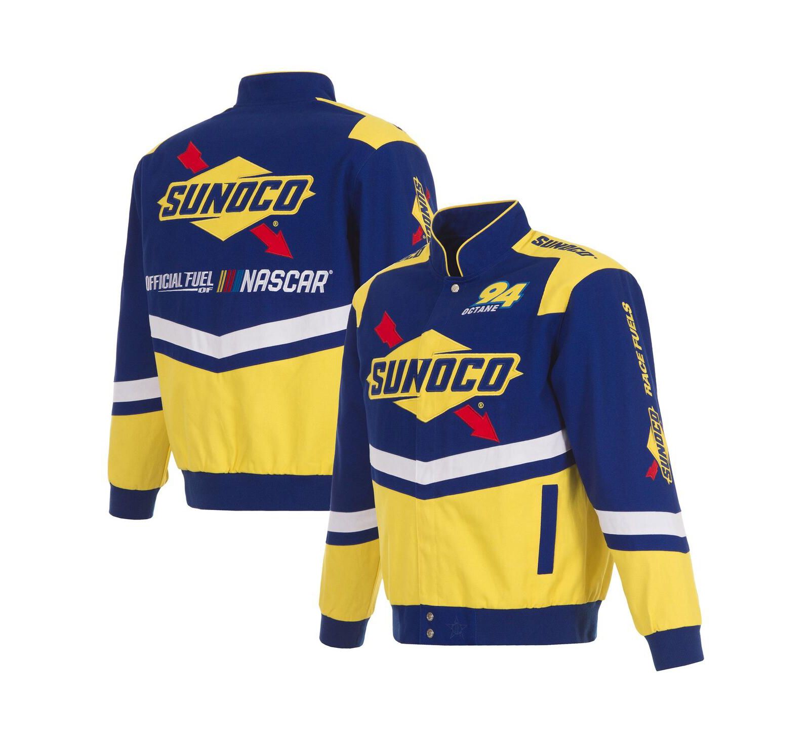 JH Design Men's Royal/Yellow NASCAR Sunoco Full-Snap Twill Uniform Jacket
