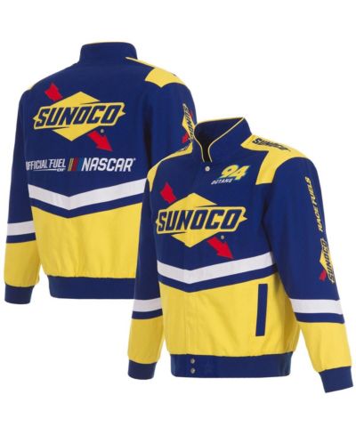 JH Design Men's Royal/Yellow NASCAR Sunoco Full-Snap Twill Uniform Jacket