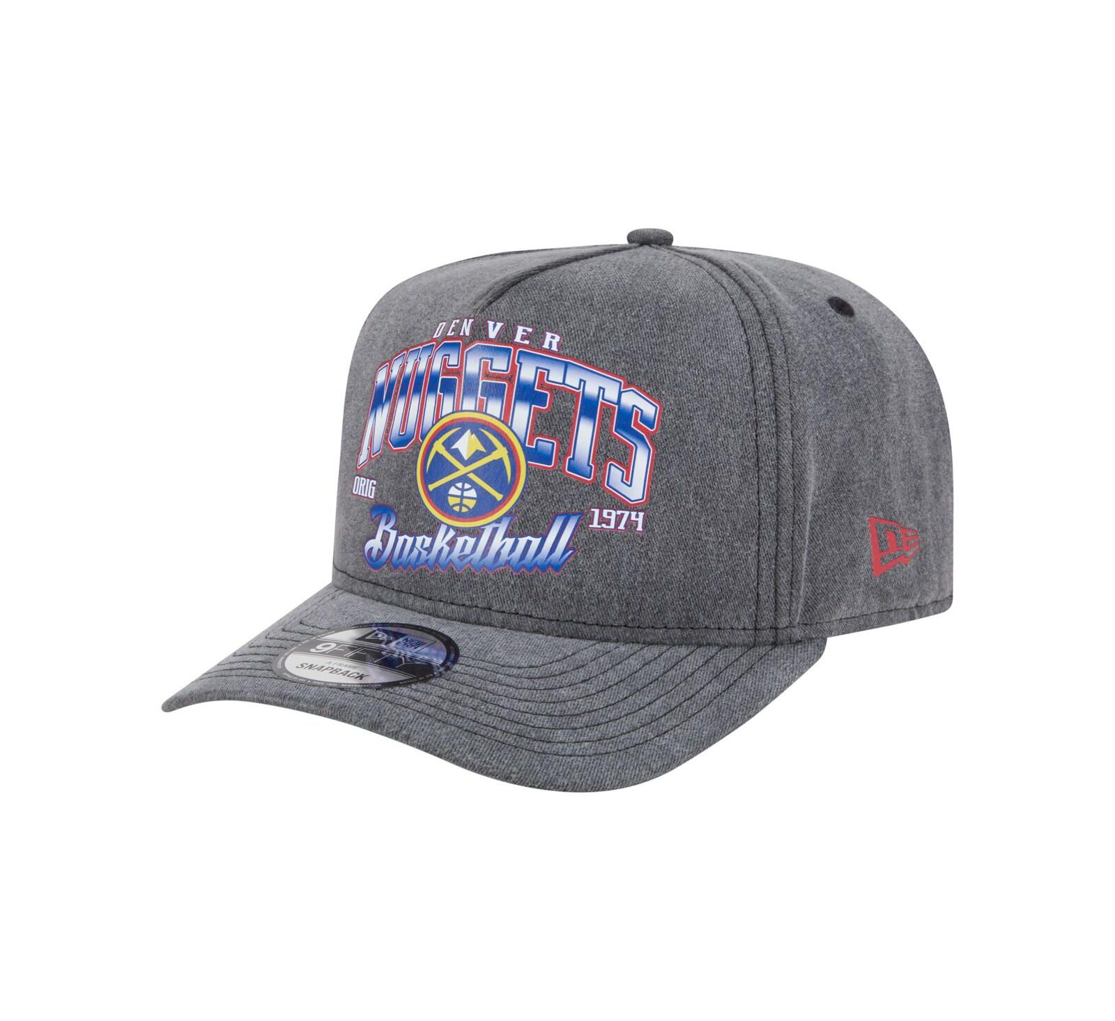 Мужская кепка New Era Charcoal Denver Nuggets Throwback 9FIFTY