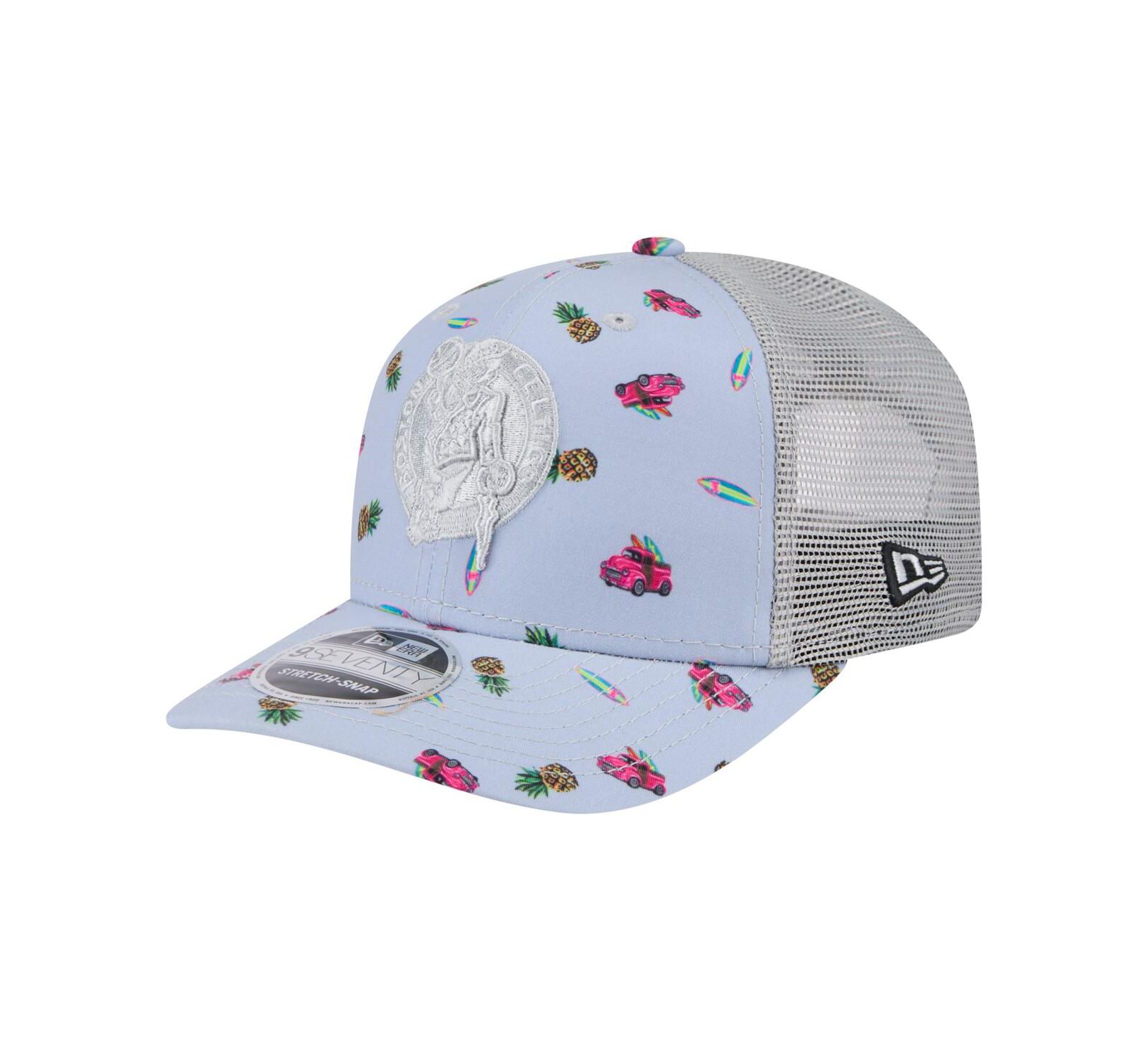 Кепка New Era Men's Light Blue/Gray Boston Celtics Adventure Aloha Pattern 9SEVENTY