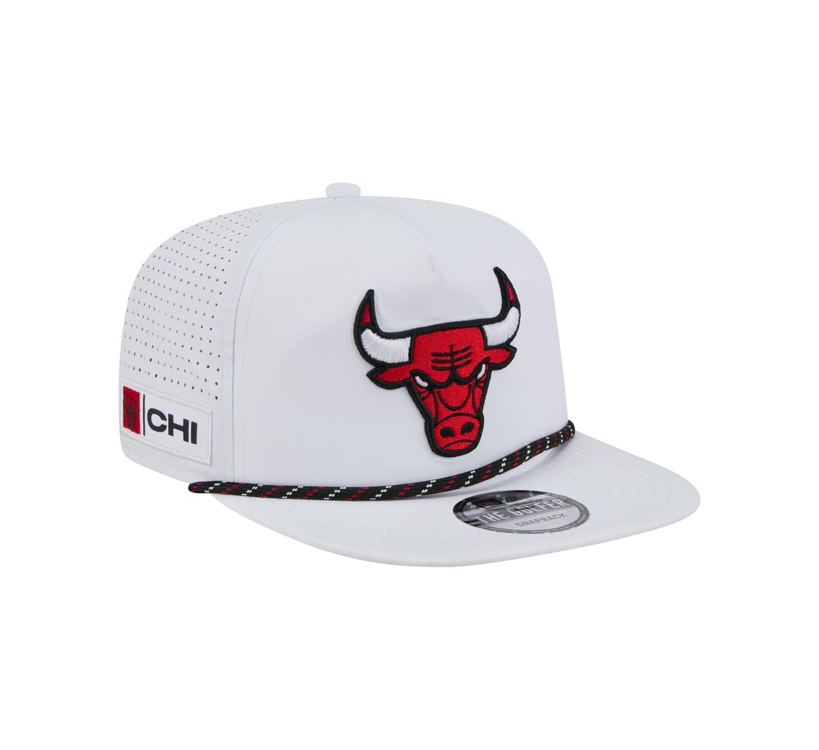 Мужская белая кепка New Era Chicago Bulls Performance Rope Golfer Adjustable