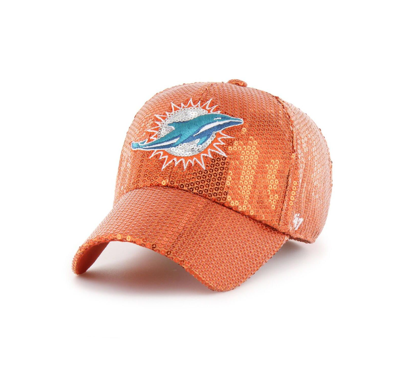 '47 Brand Women's Orange Miami Dolphins Dazzle Clean Up Adjustable Hat