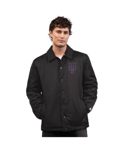 Мужская куртка Starter New York Mets Full-Snap Coaches, черная