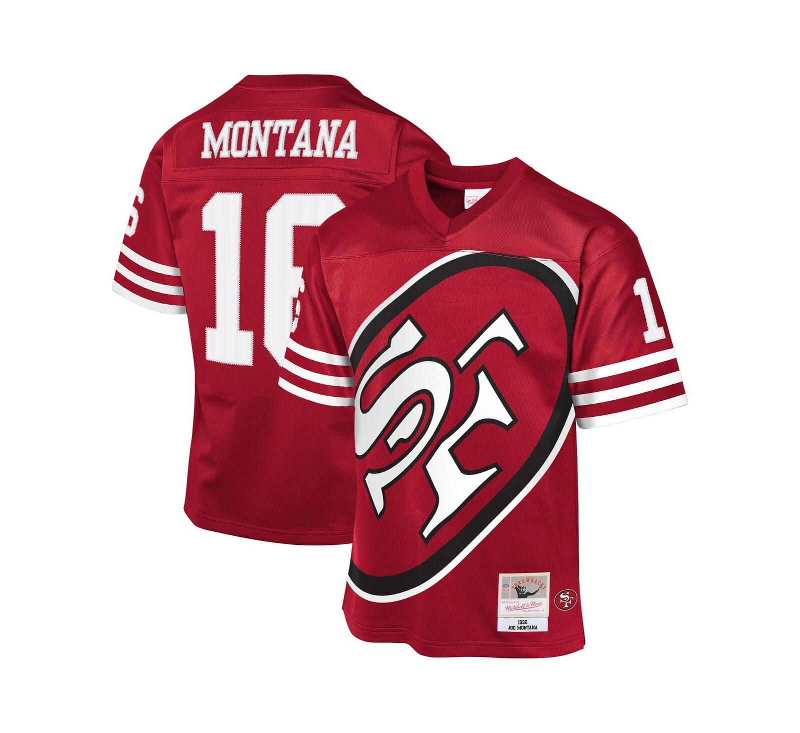 Детская спортивная джерси Mitchell & Ness Joe Montana Scarlet San Francisco 49ers 1990 Throwback