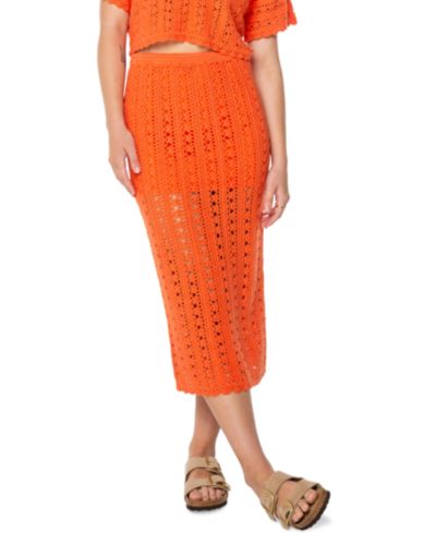 Roxy Women's Sea Swirl Crochet Midi Skirt