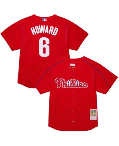 Мужская джерси Mitchell & Ness Ryan Howard Red Philadelphia Phillies Cooperstown Collection для тренировок