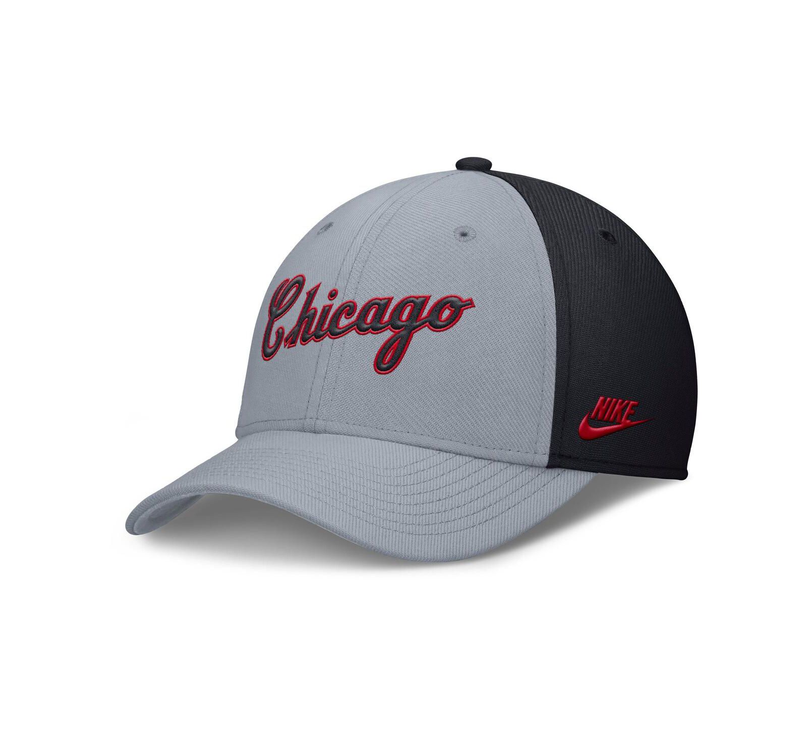 Nike Мужская кепка Chicago White Sox Rise Swoosh Performance Flex, серая/темно-синяя