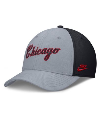 Nike Мужская кепка Chicago White Sox Rise Swoosh Performance Flex, серая/темно-синяя