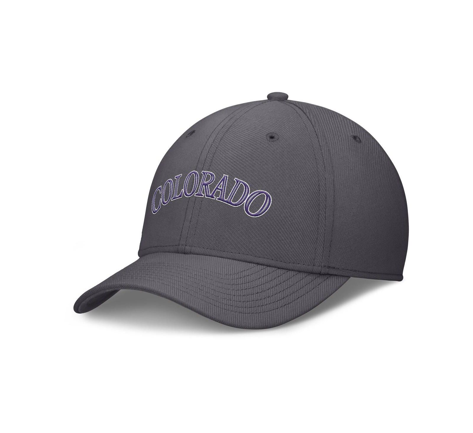 Мужская кепка Nike Gray Colorado Rockies Swoosh Performance Flex