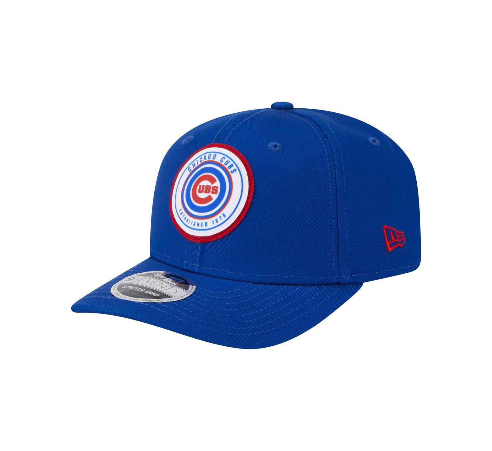Мужская кепка New Era Royal Chicago Cubs Circle Patch 9SEVENTY Stretch-Snap