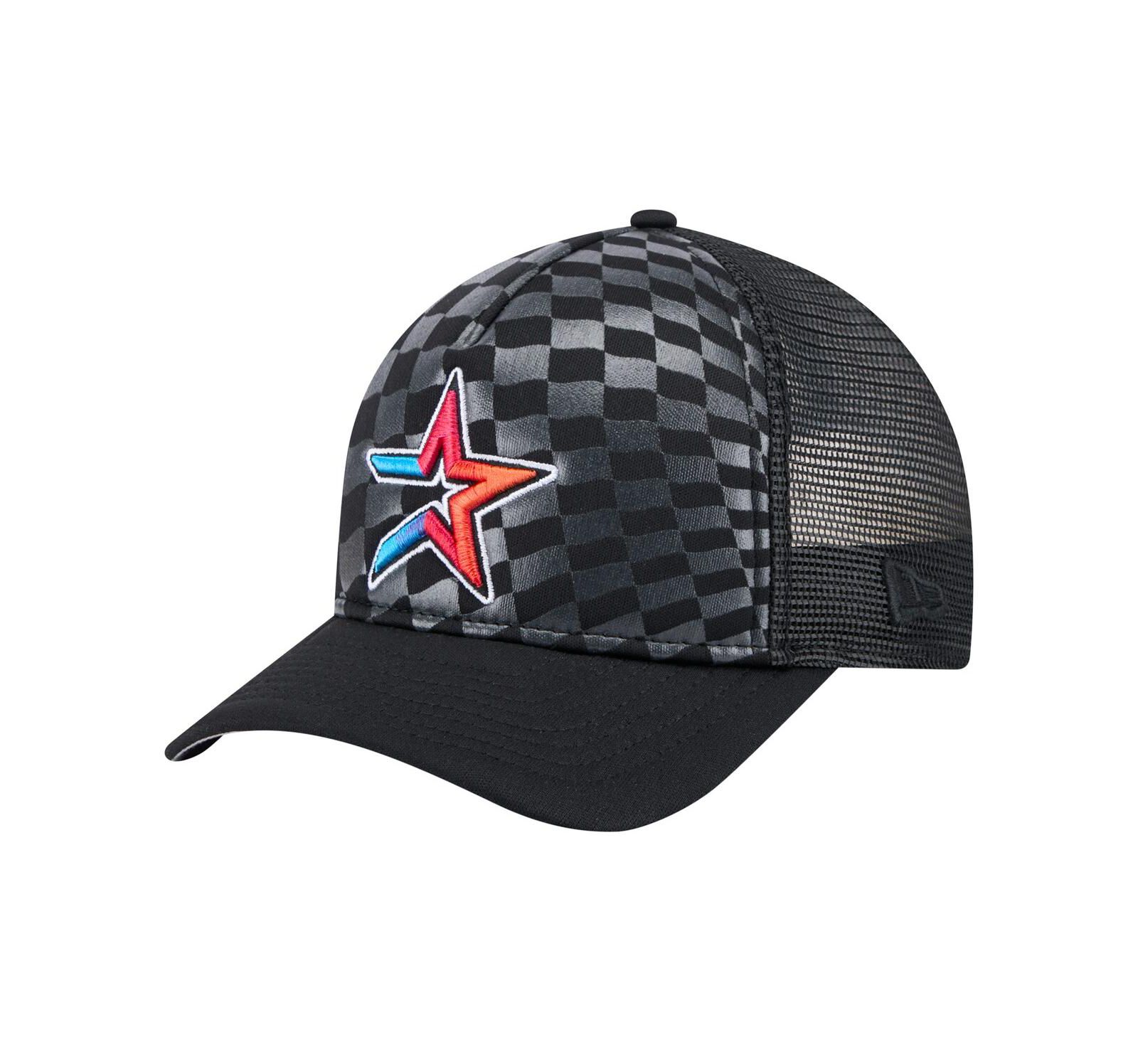 Мужская регулируемая кепка New Era Black Houston Astros Gradient 9FORTY A-Frame M-Crown Trucker