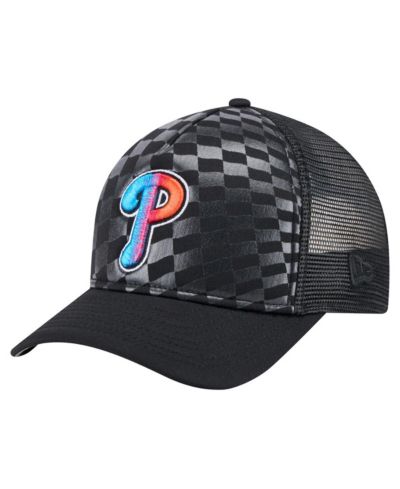 New Era Men's Black Philadelphia Phillies Gradient 9FORTY A-Frame M-Crown Trucker Adjustable Hat