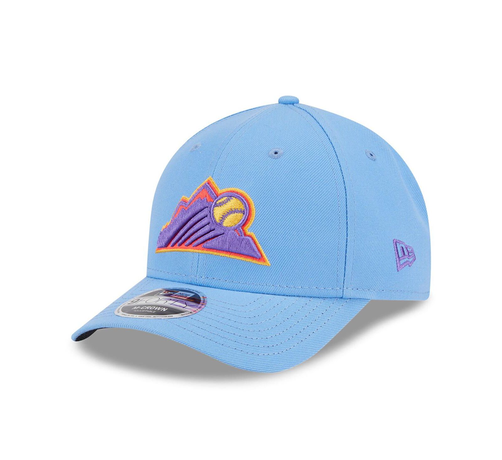 Мужская бейсболка New Era Colorado Rockies 2025 City Connect 9FORTY M-Crown регулируемая светло-голубая