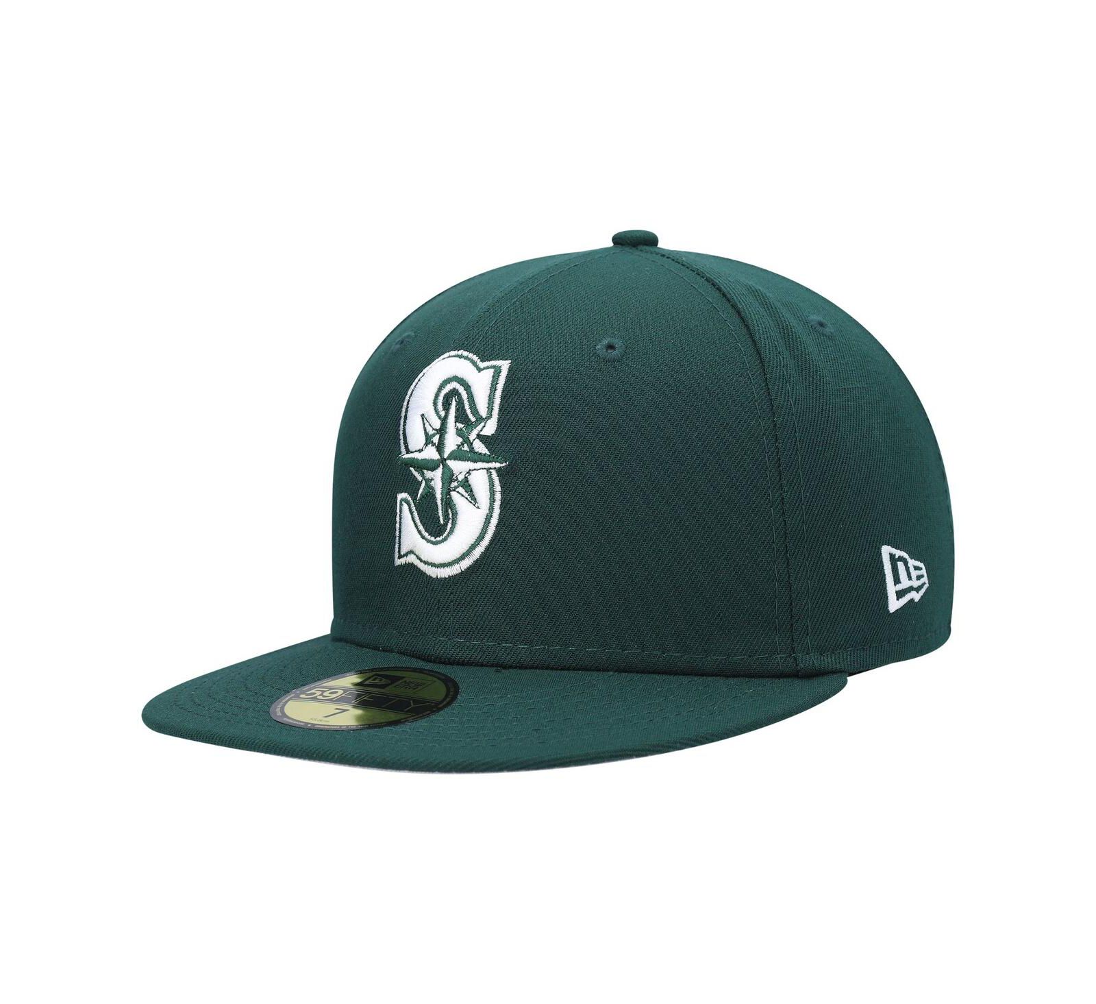 Мужская кепка New Era Green Seattle Mariners White Logo 59FIFTY