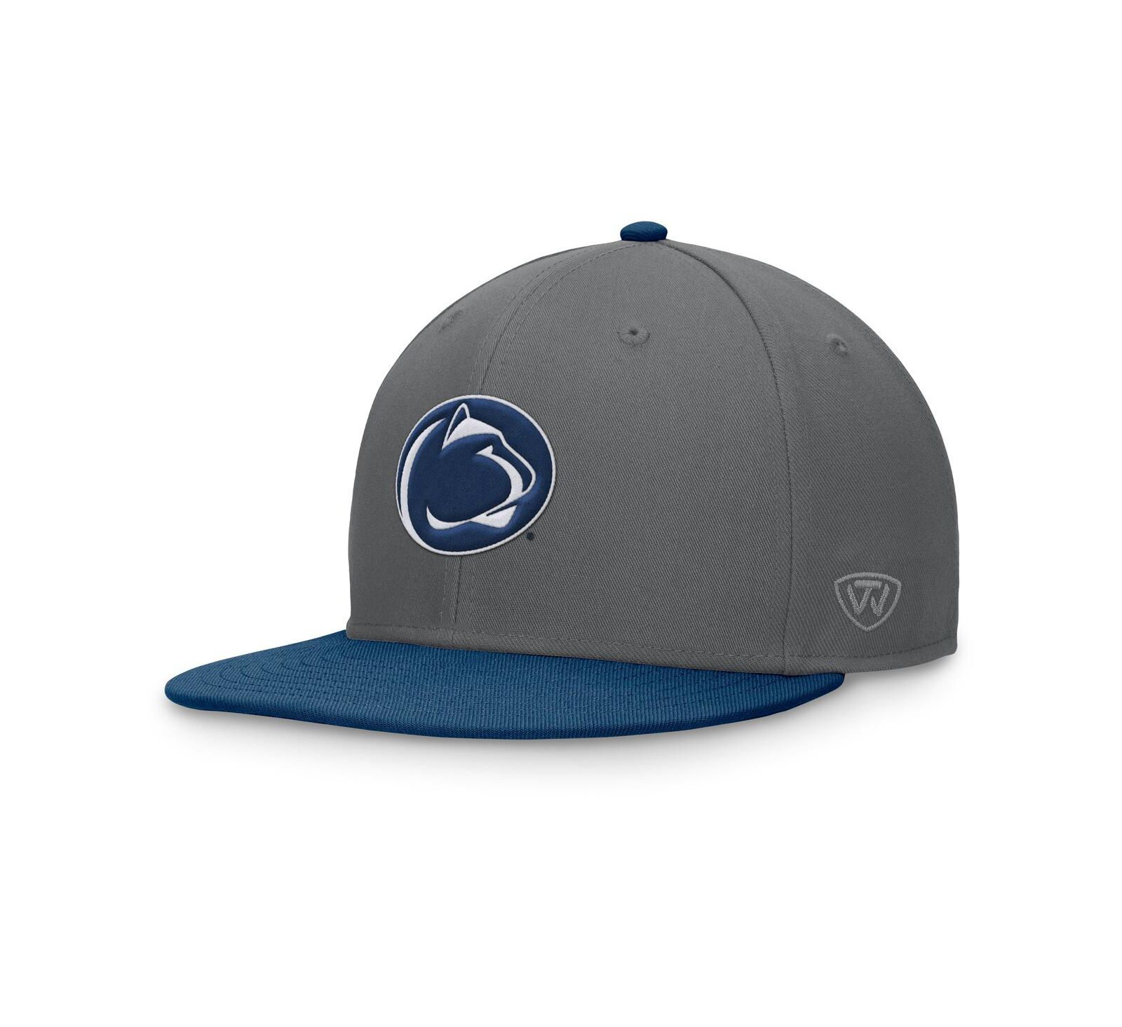 Мужская кепка Top of the World Gray/Navy Penn State Nittany Lions Rally Two-Tone Fitted