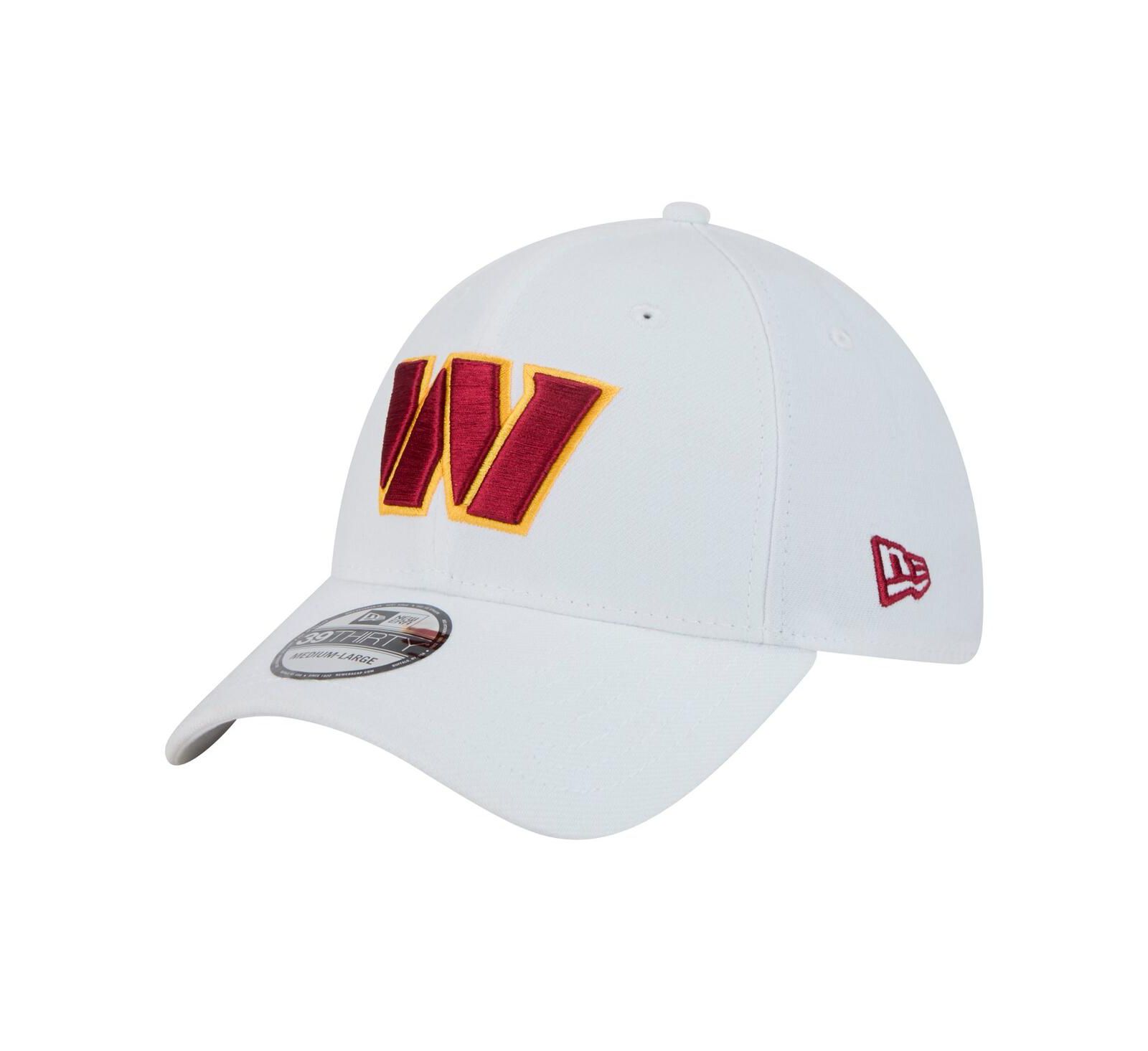 New Era Men's White Washington Commanders Main 39THIRTY Flex Hat