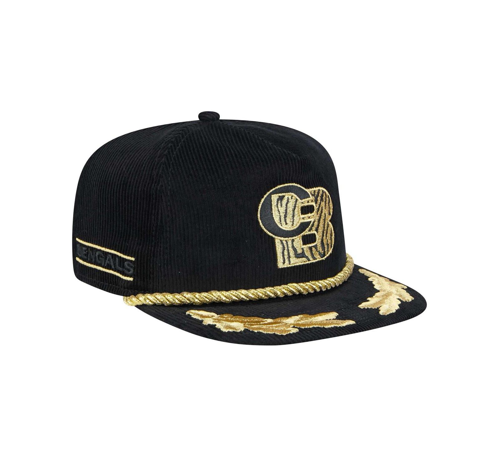 New Era Мужской Black Cincinnati Bengals City Originals Corduroy Skipper Golfer Snapback Hat