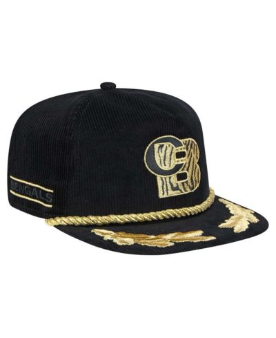New Era Men's Black Cincinnati Bengals City Originals Corduroy Skipper Golfer Snapback Hat