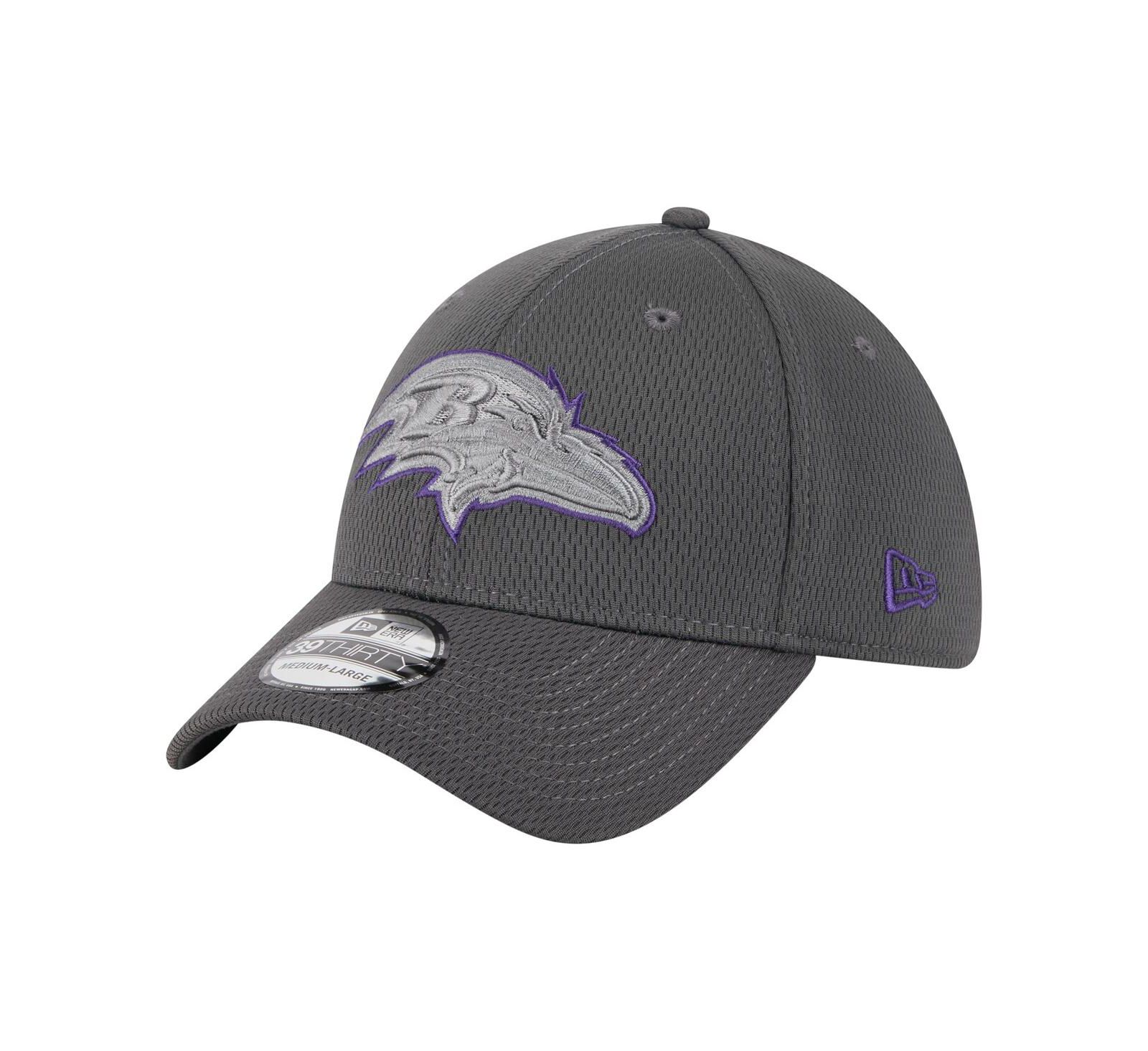 Мужская кепка New Era Graphite Baltimore Ravens Main 39THIRTY Flex