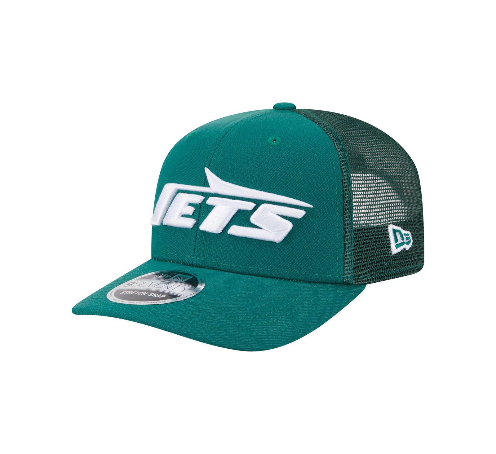 New Era Men's Green New York Jets Main Trucker 9SEVENTY Stretch Snap Hat
