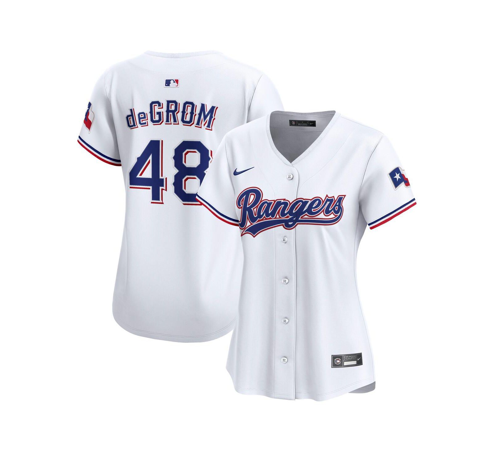 Nike Women's Jacob deGrom White Texas Rangers Home Limited Jersey