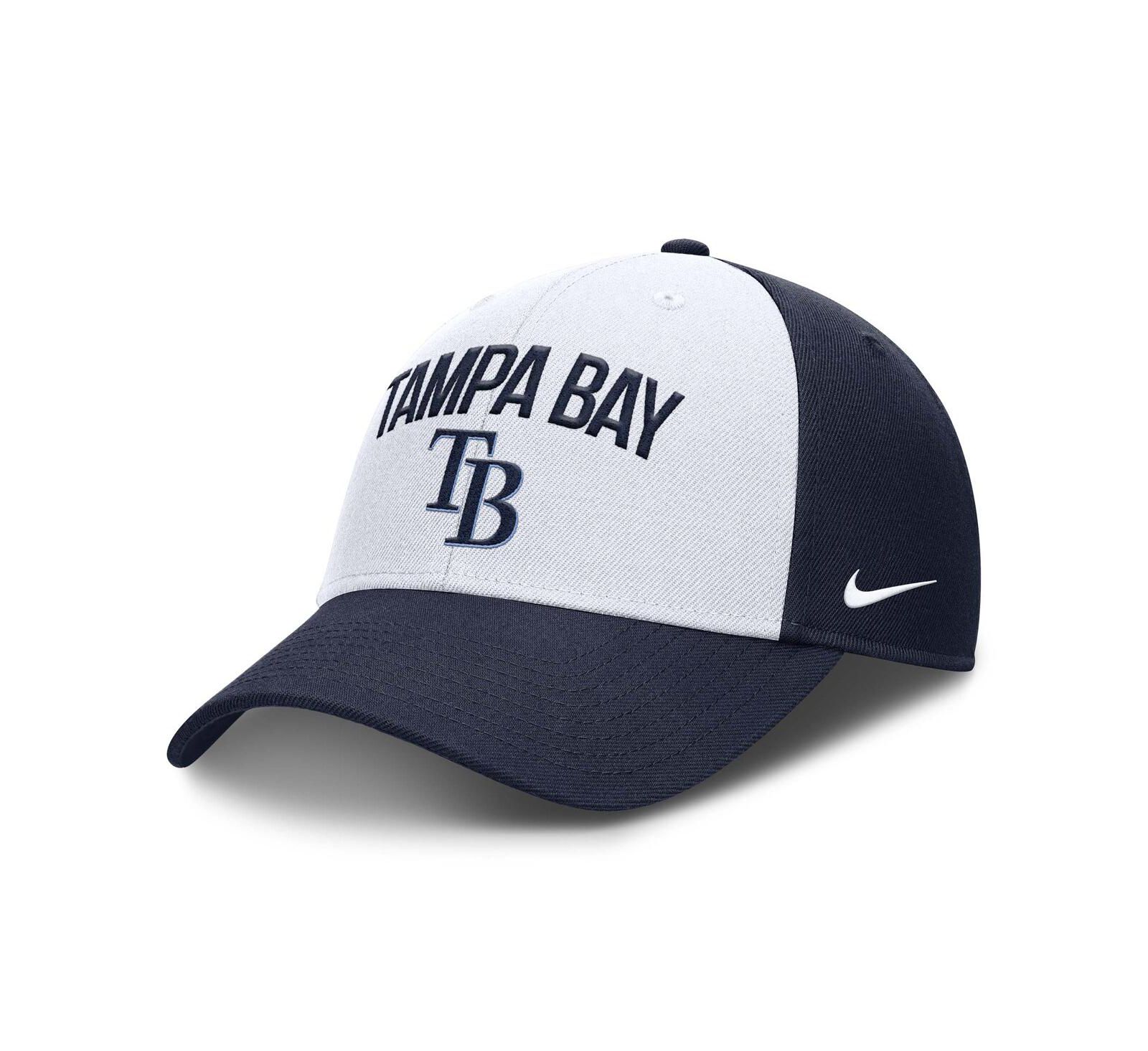 Мужская кепка Nike White/Navy Tampa Bay Rays Club Performance Adjustable Hat