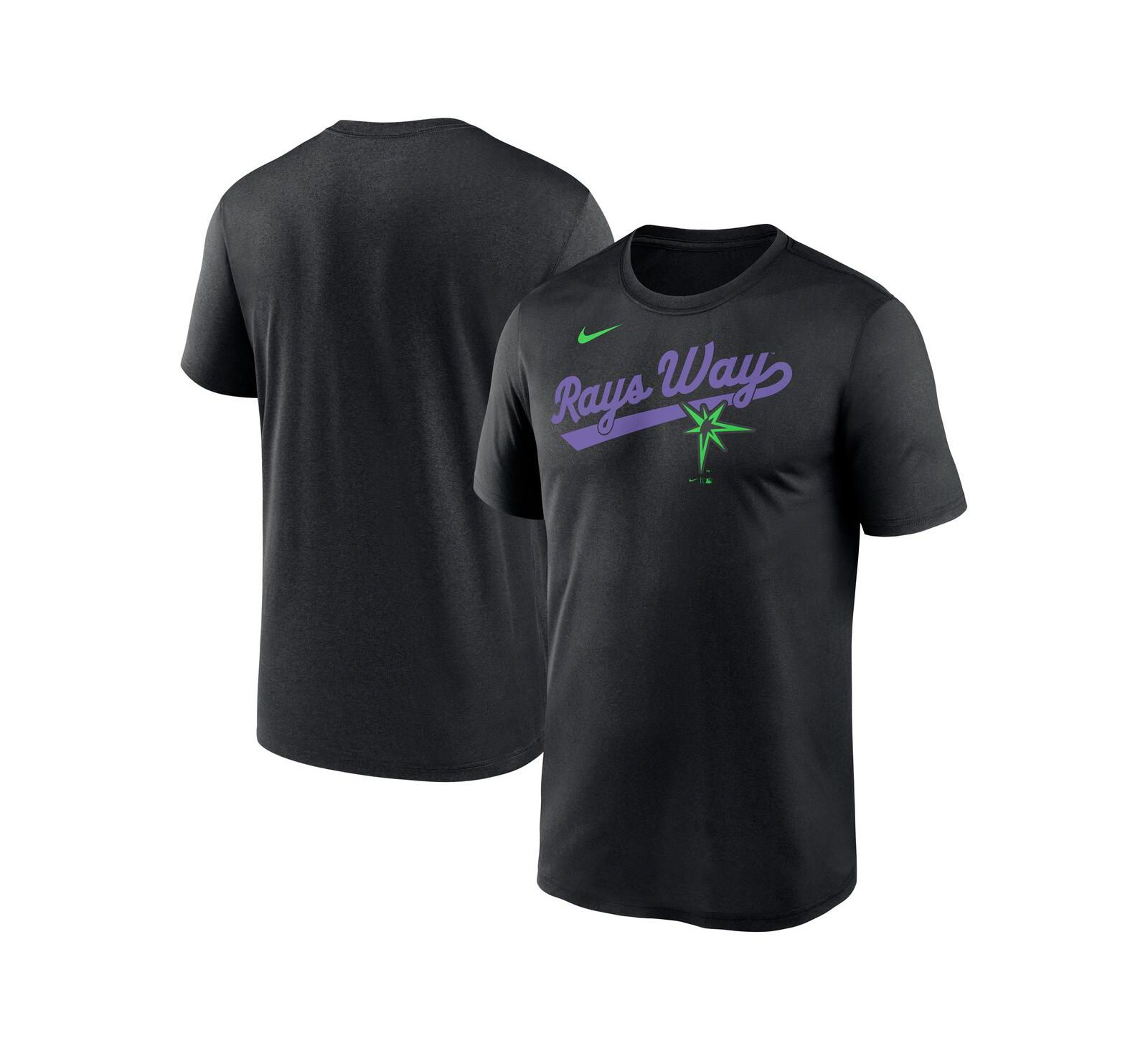 Nike Men's Black Tampa Bay Rays 2025 City Connect Team Phrase Script Legend Performance T-Shirt