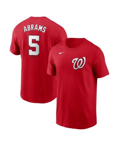 Мужская футболка Nike CJ Abrams Red Washington Nationals Fuse Name & Number